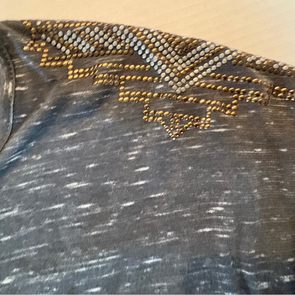 Maurices Charcoal 3/4 Sleeve Top with Accents Medium - Picture 2 of 9